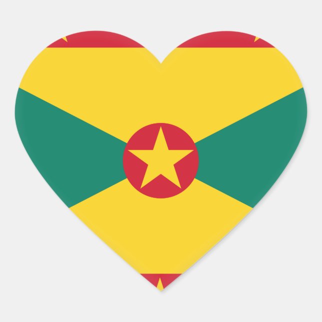 Grenada Flag Heart Sticker (Front)