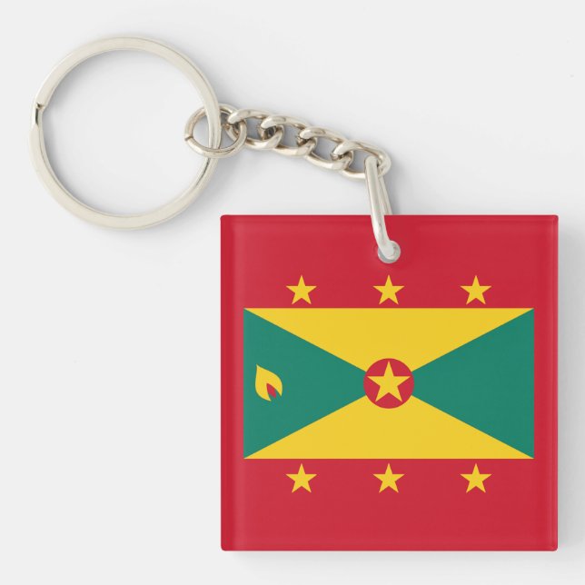 Grenada Flag  Key Ring (Front)