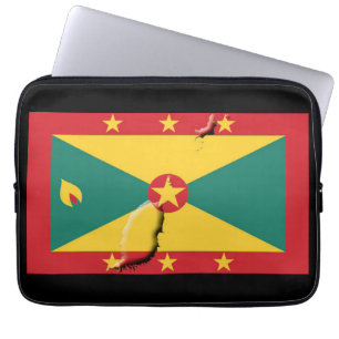 GRENADA Flag Map Patriotic Computer BLACK Laptop Sleeve