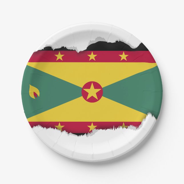 Grenada Flag Paper Plate (Front)