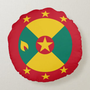 Grenada flag round cushion