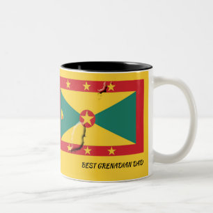 GRENADA FLAG Scripture Customised Patriotic YELLOW Two-Tone Coffee Mug