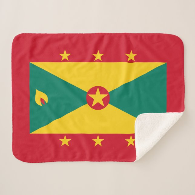 Grenada Flag Sherpa Blanket (Front (Horizontal))