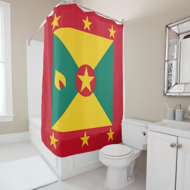 Grenada flag shower curtain (In Situ)