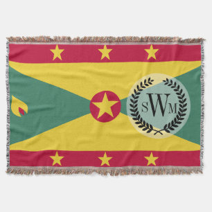 Grenada Flag Throw Blanket