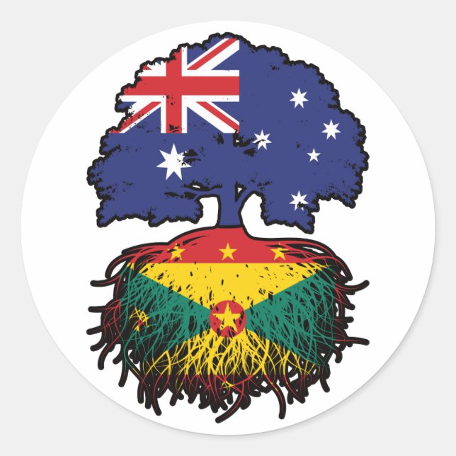 Grenada Grenadian Australian Australia Tree Roots Classic Round Sticker (Front)