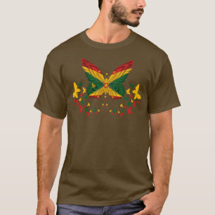 Grenada Grenadian Grenadian Flag Butterflies T-Shirt