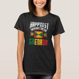 Grenada Grenadian Grenadian Flag Happiest When Im T-Shirt