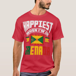 Grenada Grenadian Grenadian Flag Happiest When Im  T-Shirt