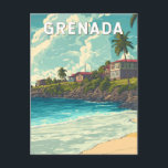 Grenada Illustration Travel Art Vintage Postcard<br><div class="desc">Grenada retro vector travel design. Grenada,  known as the Spice Island of the Caribbean,  enchants visitors with its white-sand beaches,  lush rainforests,  and rich cultural heritage.</div>