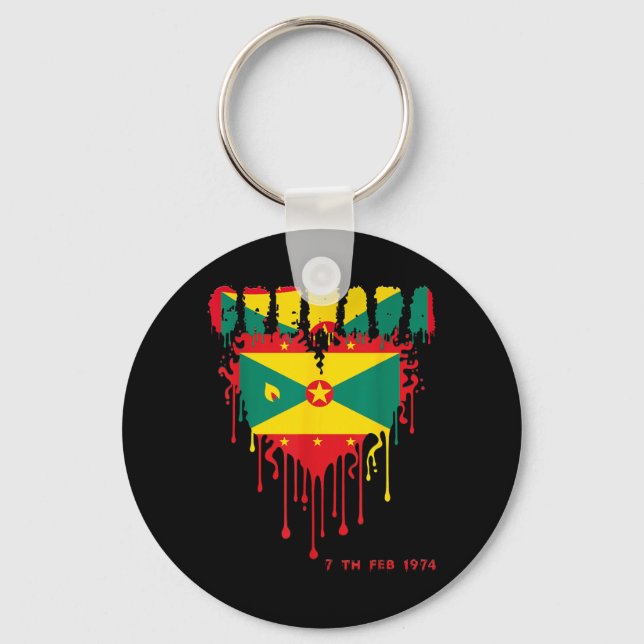 Grenada Independence Day Grenadian 50th Key Ring (Front)