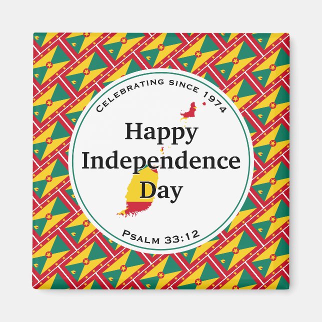 GRENADA INDEPENDENCE Grenadian Flag Scripture Magnet (Front)