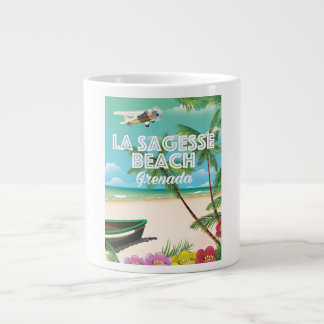 Grenada La Sagesse Travel Poster Large Coffee Mug