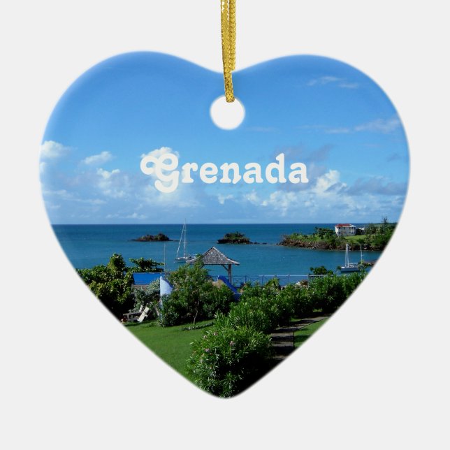 Grenada Landscape Ceramic Tree Decoration (Front)