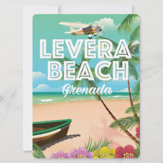 Grenada levera beach Travel Poster Invitation