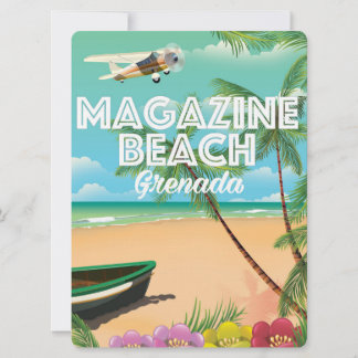 Grenada Magazine Beach Travel Poster Invitation