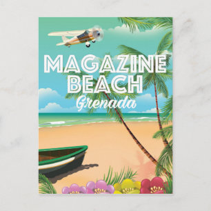 Grenada Magazine Beach Travel Poster Postcard