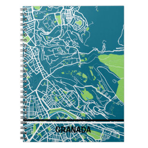 Grenada Minimalist Map - Blue-Green Notebook