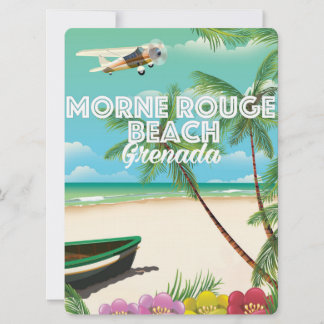 Grenada Morne Rouge Beach Travel Poster Invitation