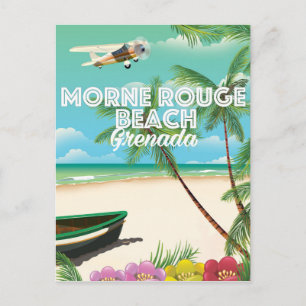 Grenada Morne Rouge Beach Travel Poster Postcard