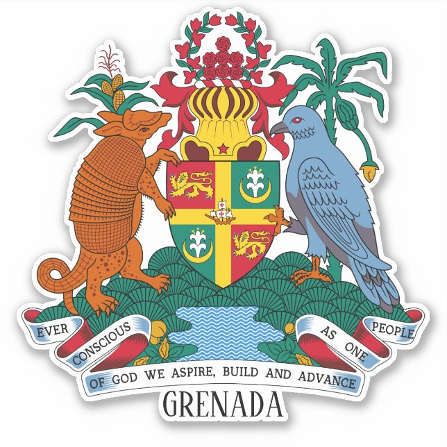 Grenada National Coat Of Arms Patriotic (Front)