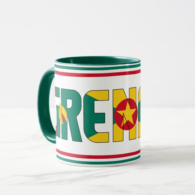 Grenada National Flag Patriotic Coffee Mug (Front Left)