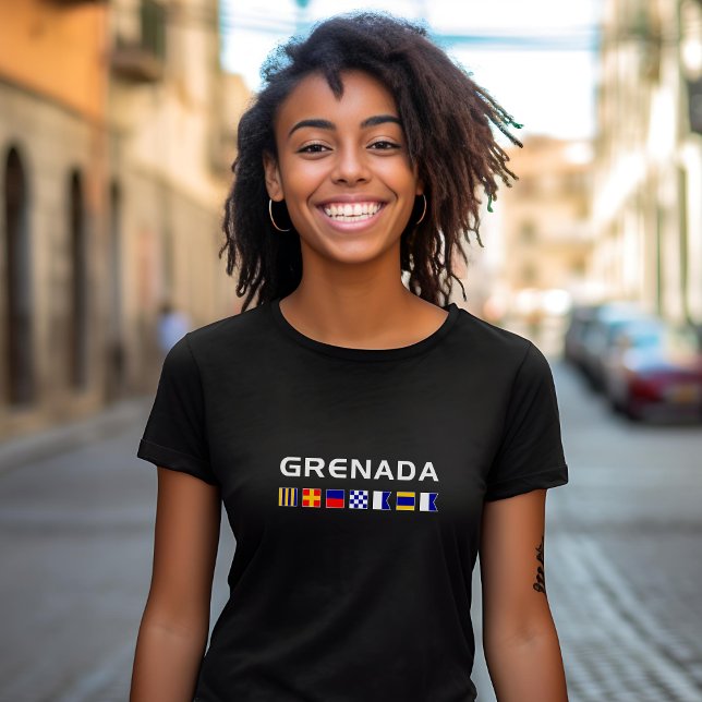 Grenada Nautical Maritime Sailing Flags Dark Color T-Shirt (Creator Uploaded)