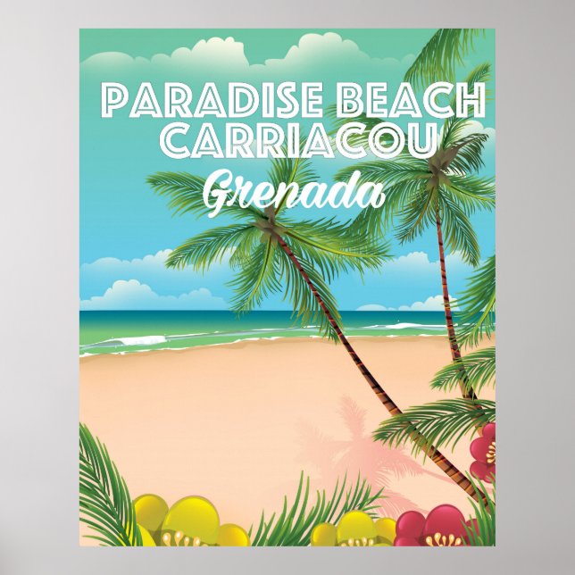 Grenada paradise beach carriacou Travel Poster (Front)