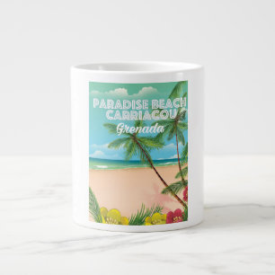 Grenada paradise beach carriacou Travel Poster Large Coffee Mug