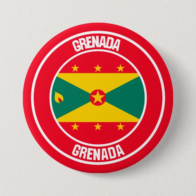 Grenada Round Emblem 7.5 Cm Round Badge (Front)