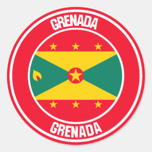 Grenada Round Emblem Classic Round Sticker