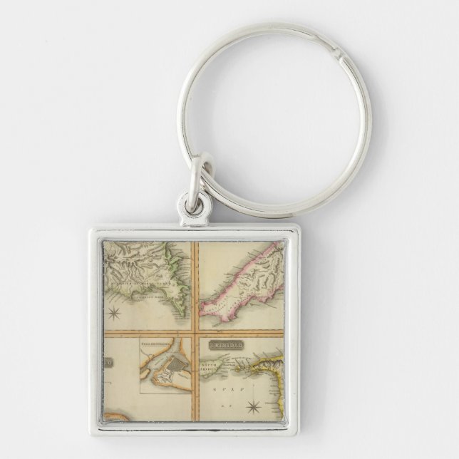 Grenada, Tobago, Trinidad, Curacao Key Ring (Front)