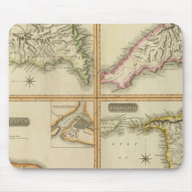 Grenada, Tobago, Trinidad, Curacao Mouse Mat (Front)
