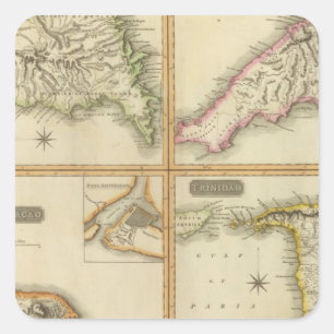 Grenada, Tobago, Trinidad, Curacao Square Sticker