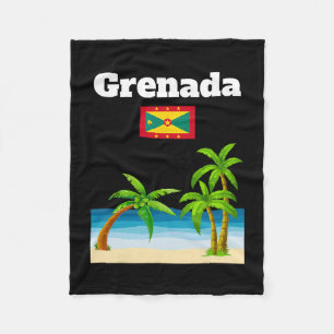 Grenada Travel Souvenir Grenadian Flag Vacation Fleece Blanket