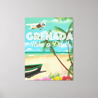 Grenada Vintage Vacation Travel Poster Canvas Print