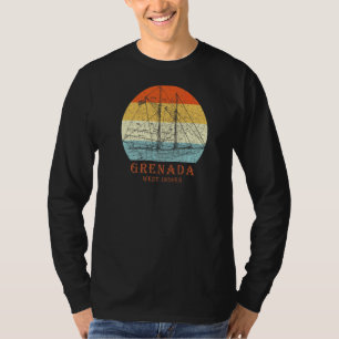 Grenada West Indies Vintage Blueprint Sailboat Vac T-Shirt