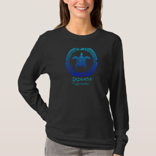 Grenada West Indies Vintage Retro Tribal Turtle Va T-Shirt