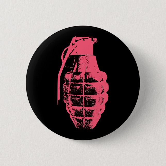 Grenade 6 Cm Round Badge (Front)