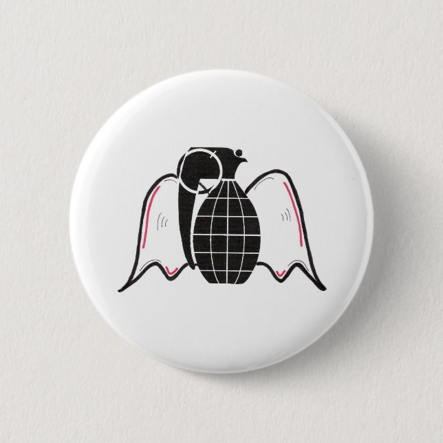 "Grenade Angel" 6 Cm Round Badge (Front)