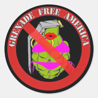 Grenade Free America Classic Round Sticker