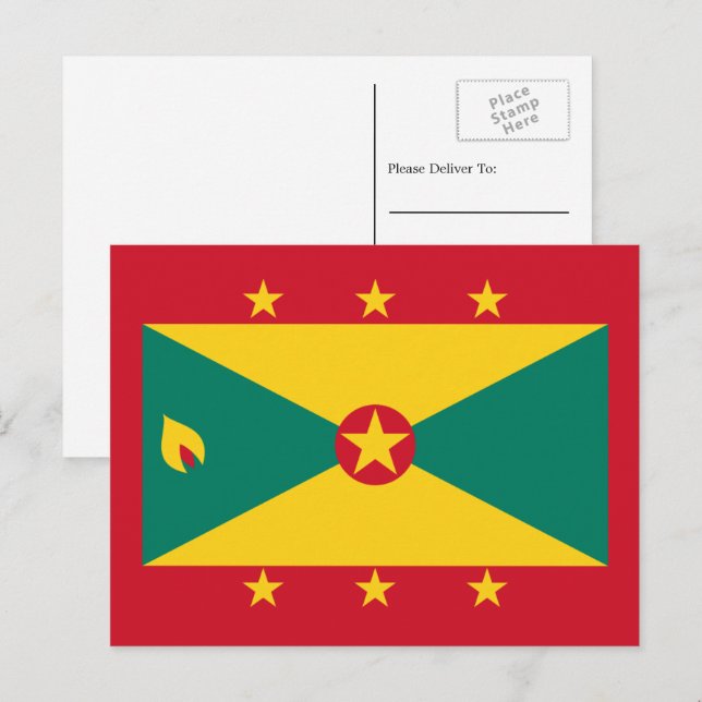 Grenadian Flag, Flag of Grenada Postcard (Front/Back)