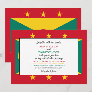 Grenadian Flag, Flag of Grenada Wedding Invitation