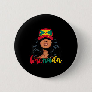 Grenadian Girl Grenada Flag Proud Grenadian Women 6 Cm Round Badge