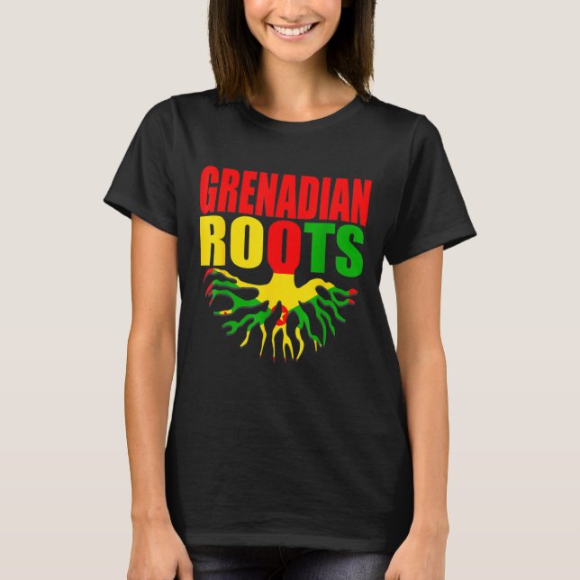 Grenadian Roots Grenada Pride Flag T-Shirt (Front)