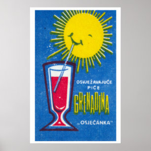 Grenadine Drink Sun - Matchbox Print - Aesthetic