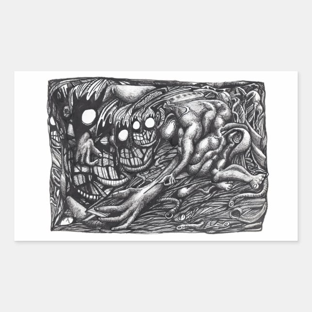 Grendel Mother Dream Rectangular Sticker (Front)