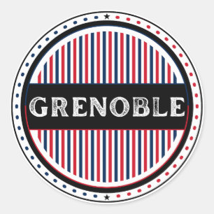 Grenoble City Pride Emblem – French Identity Classic Round Sticker