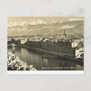 Grenoble, vue generale des alpes postcard