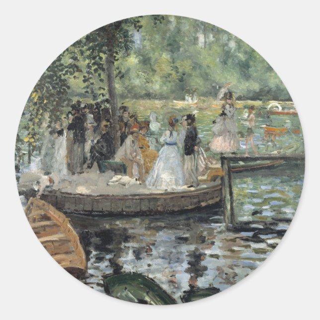 Grenouillere Renoir Impressionist Painting Art Classic Round Sticker (Front)